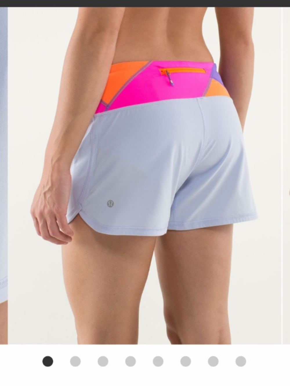 lululemon sz 6 Groovy Run Short in Cool Breeze Quilt Summer Pink/Orange VTG 2013